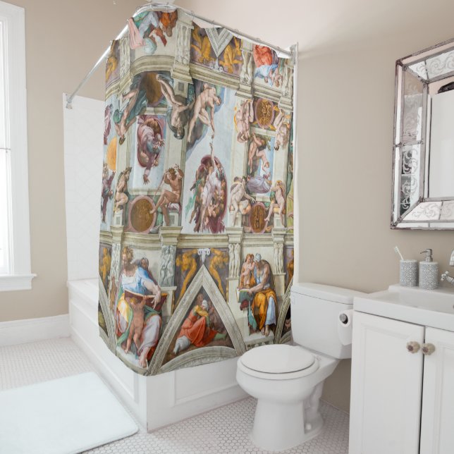 Rideaux De Douche Chapelle Sixtine Michelangelo - Vatican, Rome, Ita (En situation)