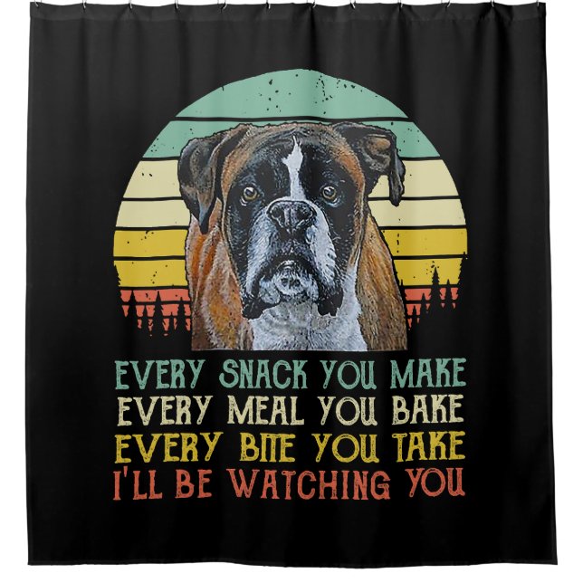 Rideaux De Douche Chaque Snack Vous Faites Chien De Boxe Drôle Chien (Devant)