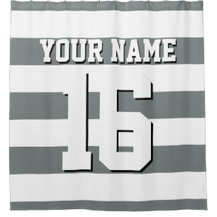 Rideaux De Douche Charcoal Sports Jersey Preppy Stripe