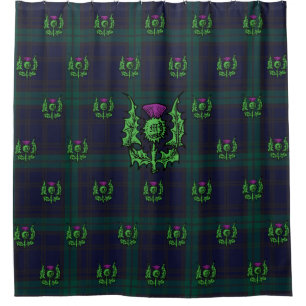 Rideaux De Douche Chardon écossais sur tatan foncé Monogramme person
