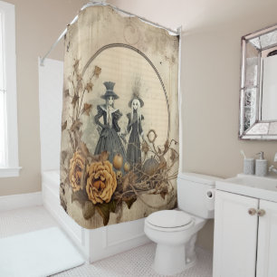 Rideaux De Douche Chariot Halloween vintage (12)