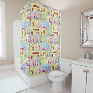 Rideaux De Douche Charlie Brown, Snoopy & Sally   Crème glacée