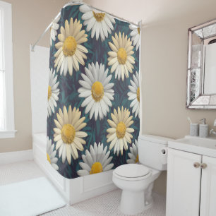 Rideaux De Douche Charmante collection de marguerite polyvalent