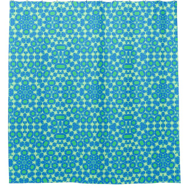 Rideaux De Douche Charme bleu vert M-L (Devant)