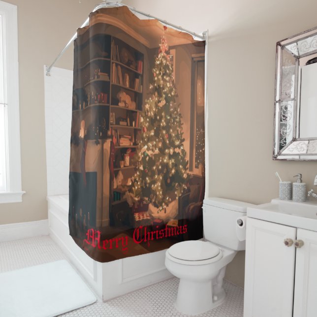 Rideaux De Douche Charme de Yuletide (En situation)