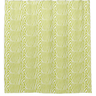 RIDEAUX DE DOUCHE CHARTREUSE ZEBRA STRIPE