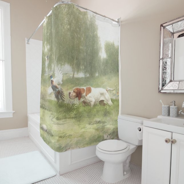 Rideaux De Douche Chasse au faisan avec pointeur (En situation)