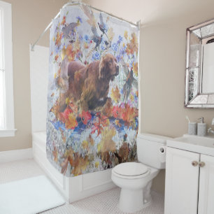 Rideaux De Douche Chasse au Setter irlandais