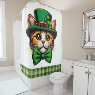 Rideaux De Douche Chat mignon/chaton Saint Patrick's Day