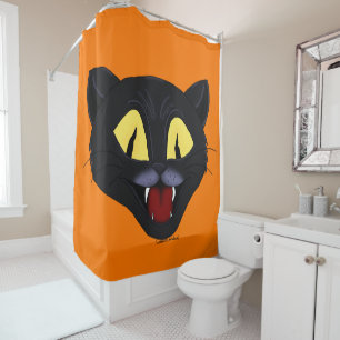 Rideaux De Douche Chat noir d'Halloween