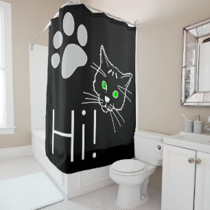 Rideaux De Douche Chat - Salut !
