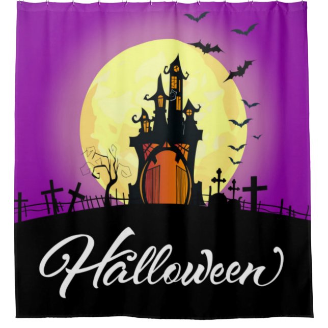 Rideaux De Douche Château de Halloween (Devant)