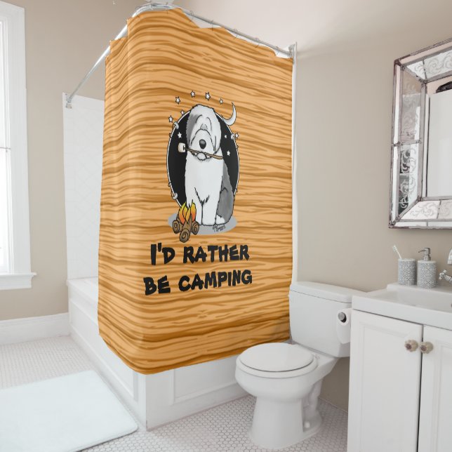 Rideaux De Douche Chatte chien randonneur Camper Vieux anglais Sheep (En situation)