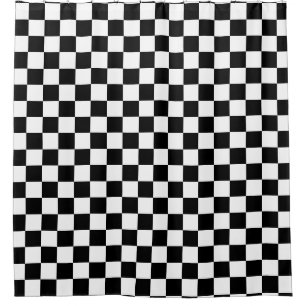 Rideaux De Douche Checkered noir