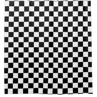 Rideaux De Douche Checkered noir