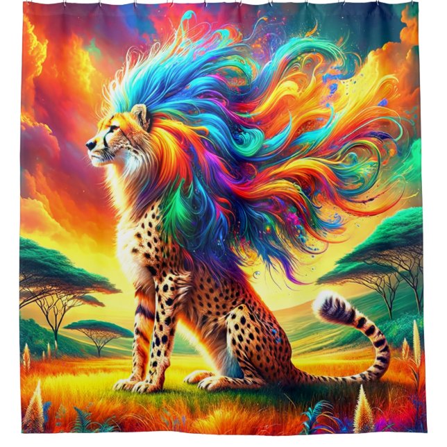 Rideaux De Douche Cheetah Art (Devant)