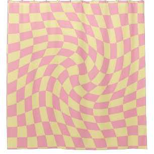 Rideaux De Douche Chèque Retro Retro Peach Dorm