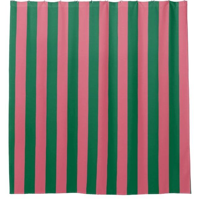 Rideaux De Douche Chérie Picket Rose Vert Bande (Devant)