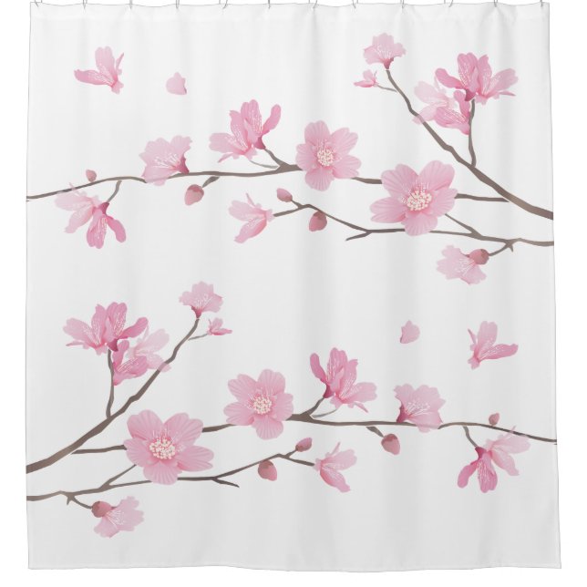 Rideaux De Douche Cherry Blossom - Arrière - plan transparent (Devant)