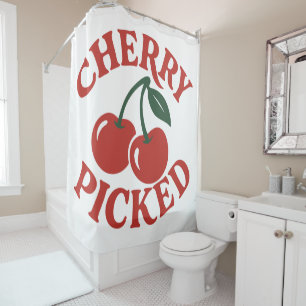 Rideaux De Douche Cherry Picted Retro tendance Fruit Graphic