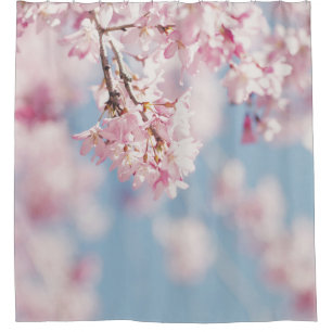 RIDEAUX DE DOUCHE CHERRY ROSE BLOSSOM EN FERMETURE PHOTOGRAPHIE