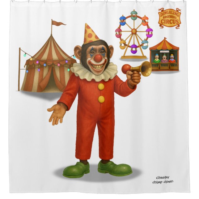Rideaux De Douche Chester chimp clown (Devant)