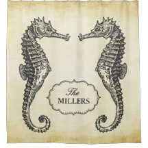 Cheval de mer vintage Nom de famille Antique Vieux