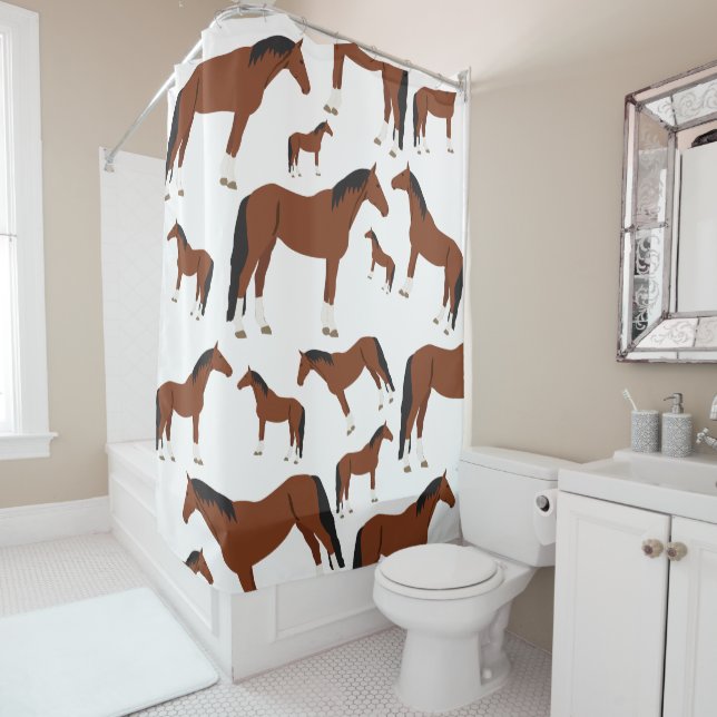 Rideaux De Douche Cheval Design (En situation)