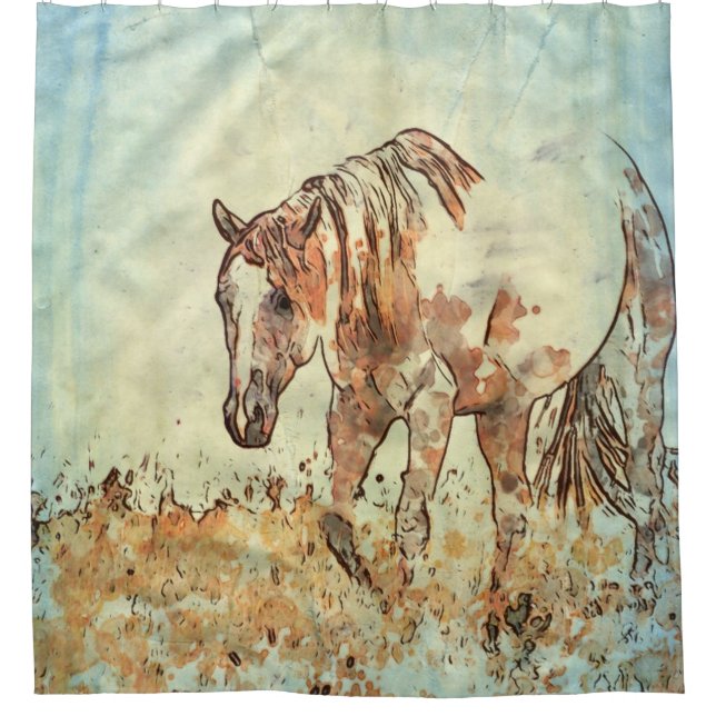 Rideaux De Douche Cheval du studio 12216 d'art (Devant)