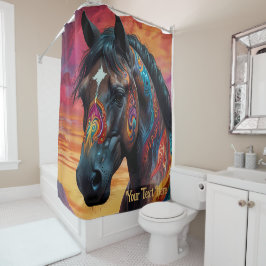 Rideaux De Douche Cheval Psychédélique Cosmologique : Voyage Surréel