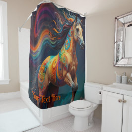 Rideaux De Douche Cheval Psychédélique Cosmologique : Voyage Surréel
