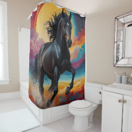 Rideaux De Douche Cheval Psychédélique Cosmologique : Voyage Surréel