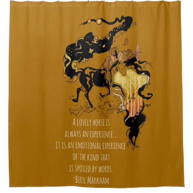 Rideaux De Douche Cheval Silhouette Stylisé (Devant)