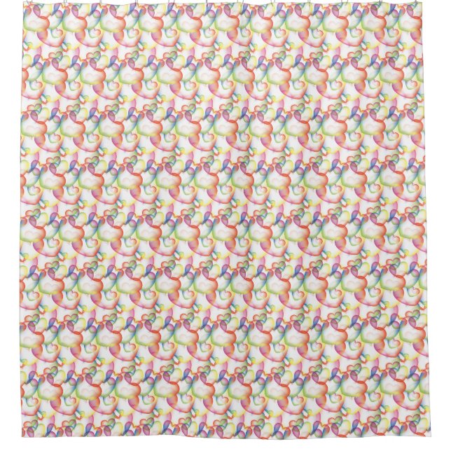 Rideaux De Douche Chevauchement Abstrait Motif de coeur (Devant)