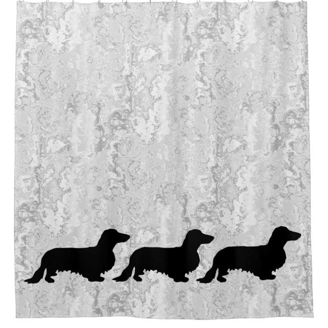 Rideaux De Douche Cheveux longs Dachshund - Silhouette 1 (Devant)