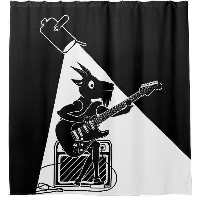 Rideaux De Douche Chèvre jouant une guitare électrique (Devant)