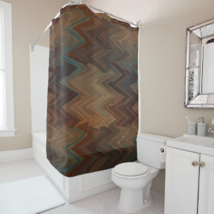 Rideaux De Douche Chevron Brown sud-ouest