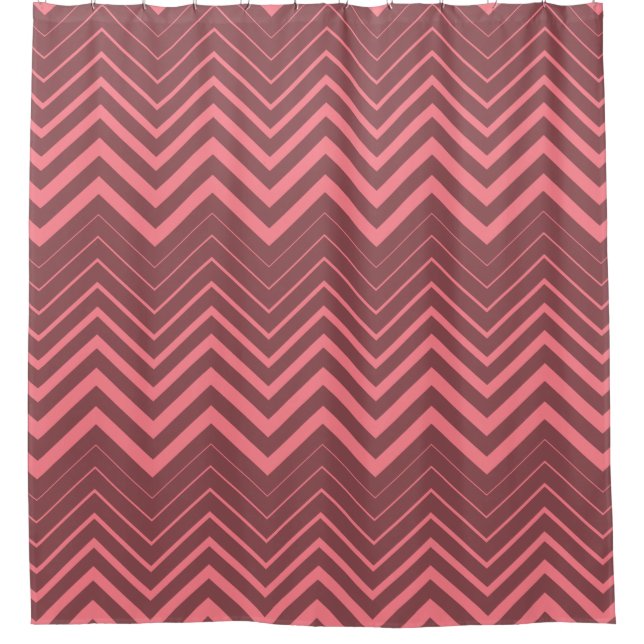 Rideaux De Douche Chevron rose sur Arrière - plan Brown (Devant)