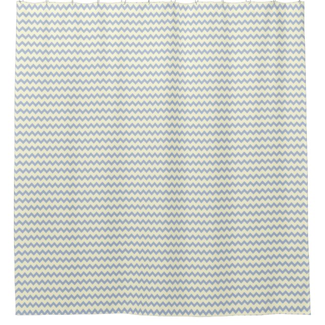 Rideaux De Douche Chevron zigzag motif glace bleu et crème (Devant)