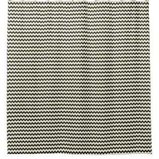 Rideaux De Douche Chevron zigzag motif noir et crème