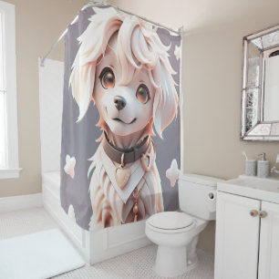 Rideaux De Douche Chibi Golden Retriever Puppy