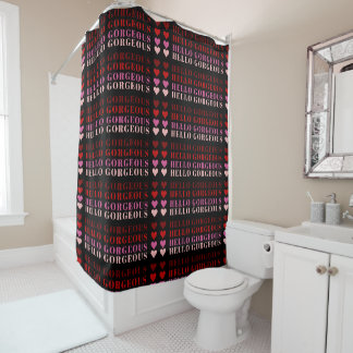 Rideaux De Douche Chic mignon Bonjour magnifique rose rouge Fuchsia 