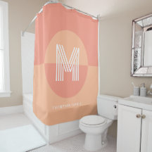 Chic tendance Peach rose géométrique moderne Monog