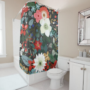 Rideaux De Douche Chic vintage moderne chic foncé floral génial