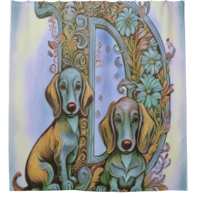 Rideaux De Douche Chien D Alphabet  (Devant)