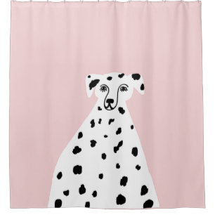 Rideaux De Douche Chien dalmate - Illustration Abstraite rose