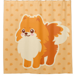 Rideaux De Douche Chien mignon Kawaii Pomeranian