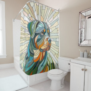 Rideaux De Douche Chien Rottweiler - art de la mosaïque
