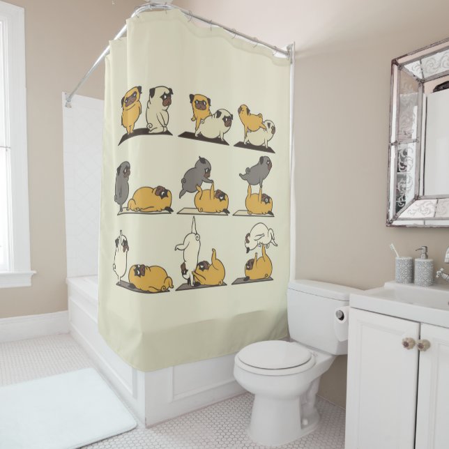 Rideaux De Douche Chien-taureaux français Pots de Yoga | Amateurs de (En situation)