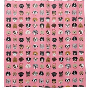 Rideaux De Douche Chien Valentine Face Motif